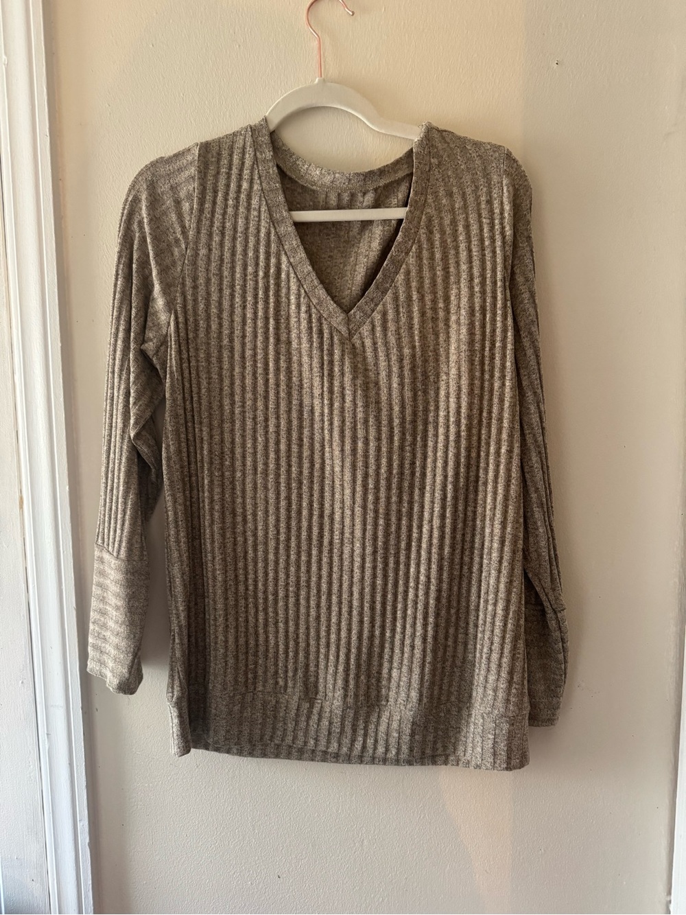 Cozy V-Neck Ribbed long sleeve